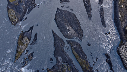 blue glacial river in Iceland