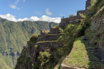 Fototapeta na wymiar View from hiking Huayna Picchu in Peru