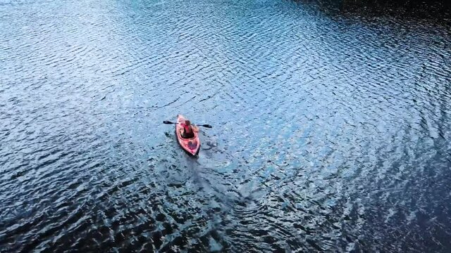 Kayaking on a lake