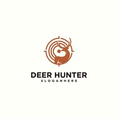 Deer hunting club logo design template vector silhouette of deer head deer hunting club, hunting club logo template