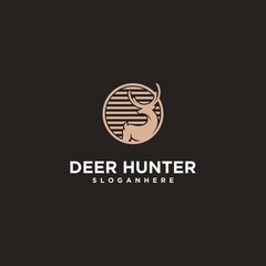 Deer hunting club logo design template vector silhouette of deer head deer hunting club, hunting club logo template