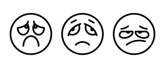 Weary icon. Wailing emoticon, tired, fed up or be sick of emoji emoticon