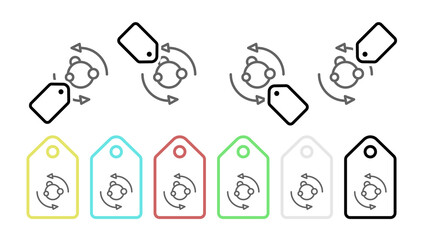 Metabolism, symbiosis vector icon in tag set illustration for ui and ux, website or mobile application