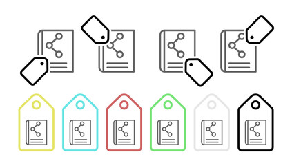 Book, science vector icon in tag set illustration for ui and ux, website or mobile application