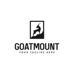 mountain goat logo design vector. logo template