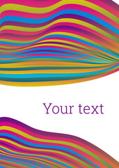 Wavy lines or ribbons. Multicolored striped gradient. Creative unusual background with abstract gradient wave lines for creating trendy banner, poster. Vector eps
