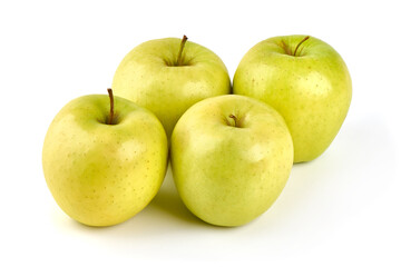 Green apples, isolated on white background.