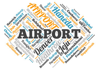 Airport name word cloud.