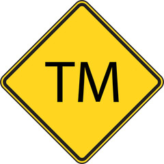 Trademark TM yellow sign icon