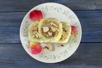 traditional Popular Indian gujarati sweet food surti ghari in plate