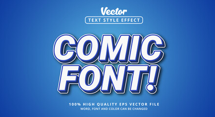 Comic Font text with light color style, Editable text effect