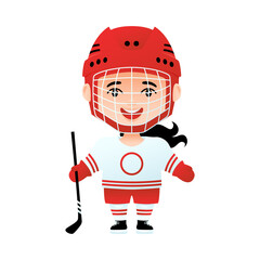 Cute girl ice hockey player