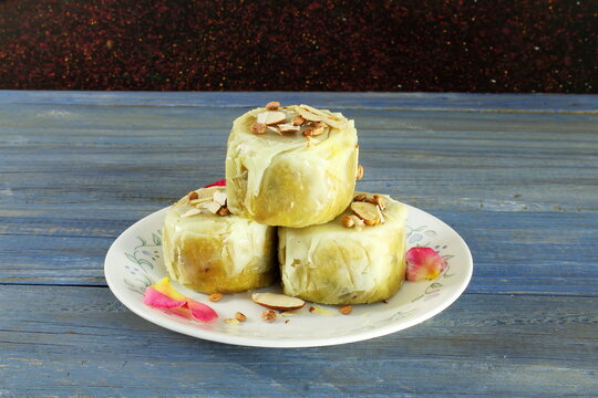 traditional Popular Indian gujarati sweet food surti ghari in plate