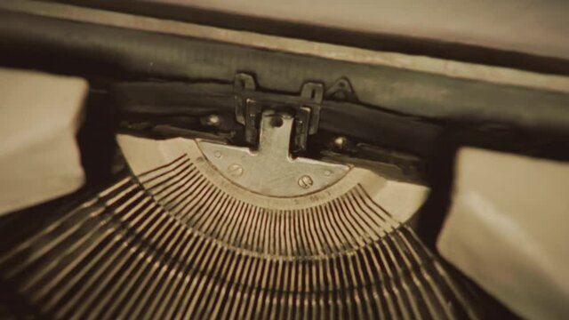 Old, grunge, retro typewriter close up, macro.