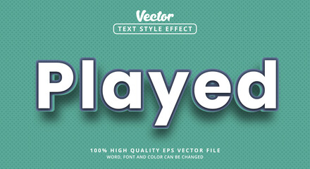 Played text with light color, Editable text effect