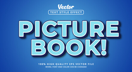 Picture Book text with light color style, Editable text effect