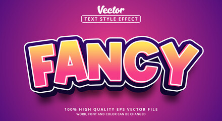 Editable text effect, Fancy text with colorful style