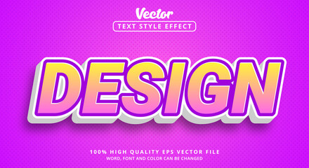 Editable text effect, Design text with colorful style