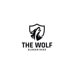 wolf shield protection logo design