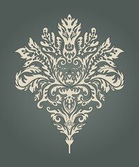 Vintage ornate element in baroque style. Seamless pattern. Wallpaper, textile design. Elegant floral ornament. Vector illustration.