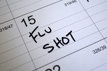 Calendar reminder for flu shot appointment