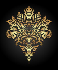 Vintage ornate element in baroque style. Seamless pattern. Wallpaper, textile design. Elegant floral ornament. Vector illustration.