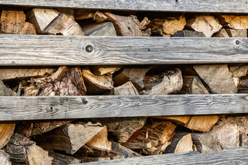 Fire Wood in a Timber Rack, County Wicklow