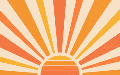 Vintage sun retro background. Trendy with bright colours perfect for poster, wallpaper, banner and backdrop - obrazy, fototapety, plakaty