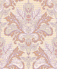 Vintage ornate background in baroque style. Seamless pattern. Wallpaper, textile design. Elegant floral ornament. Vector illustration.