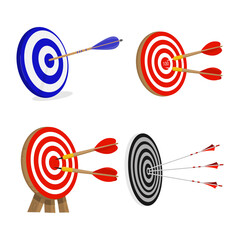 Vector image of an arrow in the target.