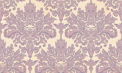 Vintage ornate background in baroque style. Seamless pattern. Wallpaper, textile design. Elegant floral ornament. Vector illustration.