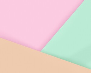 Abstract background with pink, green and orange shapes with shadow 