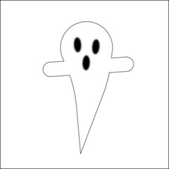 Ghost. Isolated ghost icon on a white background. Ghost  creepy emotion.