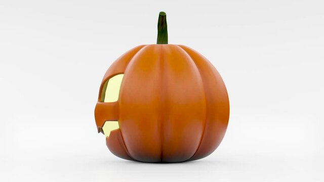 3D Halloween K&uuml;rbis dreht sich - Loop