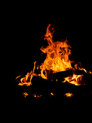 Fire in an outdoor firepit