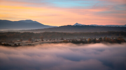 sunset over the mountains