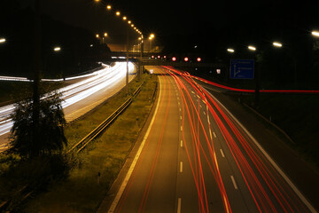 Fototapeta na wymiar Motorway Autobahn at night
