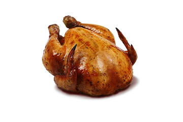 Grilled chicken on a white background. Isolated