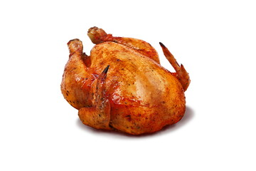 Grilled chicken on a white background. Isolated