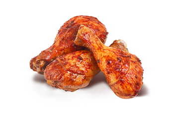 Grilled chicken on a white background. Isolated