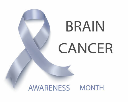 Vector illustration of the brain cancer awareness tape, isolated on a white background. The concept of Brain Cancer Awareness Month.Poster design