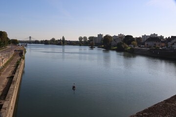 River Saone  in the city Chalon in Burgundy 