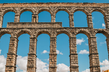 aqueduct in the city of segovia, spain