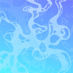 Vector texture of the water surface. Cartoon style. Cute landscape illustration. The water in the pool. Overhead view. Vector illustration of the background of nature.