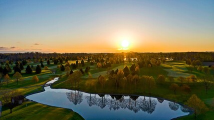 Fototapeta premium Golf Course Sunrise