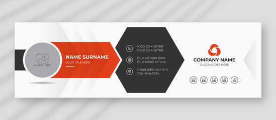 Business email signature with an author photo place modern layout