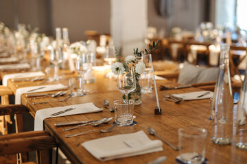 Beautiful wedding location and table decoration