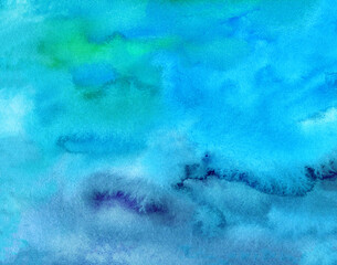 Watercolor abstract  background, hand-painted texture, Watercolor blue and yellow stains. Design for backgrounds, wallpapers, covers and packaging.