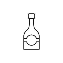Champagne Bottle vector Line Icon On White Background
