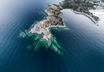 Aerial view of tropical island